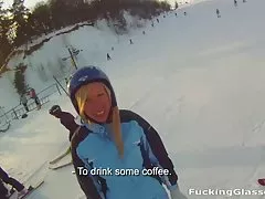 Snowboarder chick loves cock