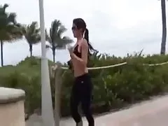 Abella At The Beach Talked Into Sex