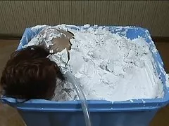 Japan Sexy Girl is Casted in Concrete Box