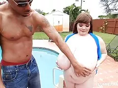 BBW Lexxxi Luxe has Her Huge Tits Oiled and Fucked by BBC