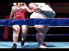 Huge Boob BBW Wrestles a Midget Girl Then Fucks Her