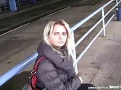Bitch STOP - Blonde Czech MILF picked up at the bus station