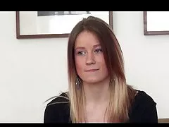 A pretty hungarian girl with tight fit body does a casting