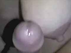 busty wife takes load on the tits and in mouth
