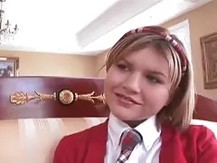 Schoolgirl Leah fucked hard