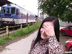 Bitch STOP - Busty teen Nikola fucked outdoor
