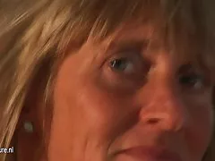 European mature wife playing with herself
