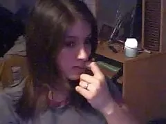 young big titted amateur brunette Playing with her big tits