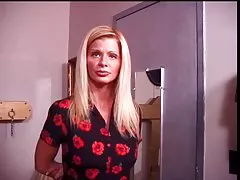 Cute blonde made to stuff her stockings in her mouth